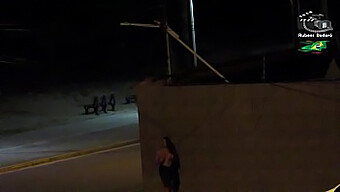 A Young Woman'S Public Nudity Is Captured On Beach Security Camera.