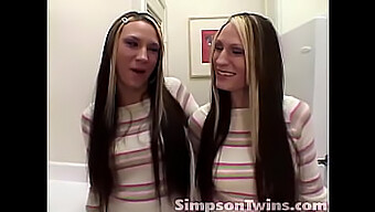 Simpson Twins Indulge In Intimate Fingering And Rubbing In The Kitchen