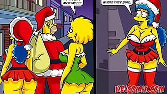 Vrolijke Kerstmis! Kijk Hoe Hij Zijn Vrouw Weggeeft Aan Bedelaars In Een Taboe Simpsons Hentai-Strip