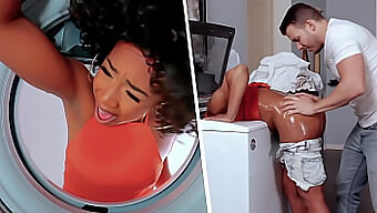 Milf Girlfriend Gets Her Black Ass Fucked In The Laundry Room