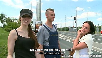 Young Couple Indulges In Public Oral Sex In Czech Video